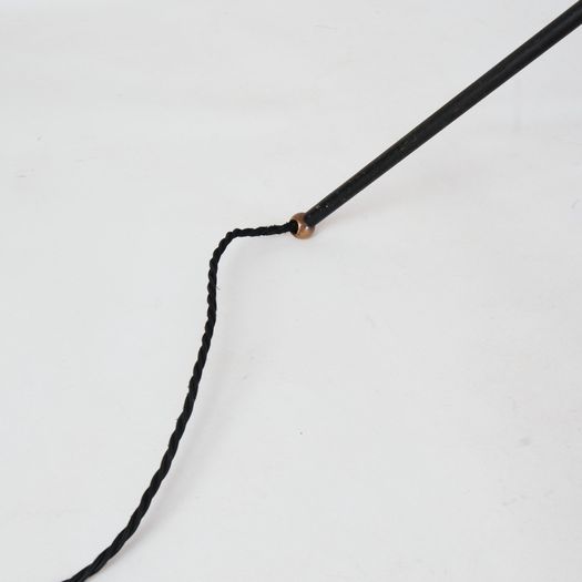 Floor lamp with three adjustable arms and tripod base
