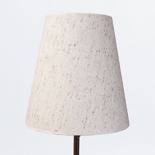 Floor lamp with two light spots and original textile shade