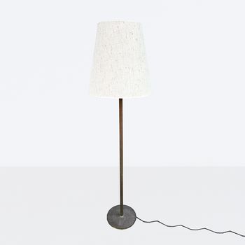 Floor lamp with two light spots and original textile shade