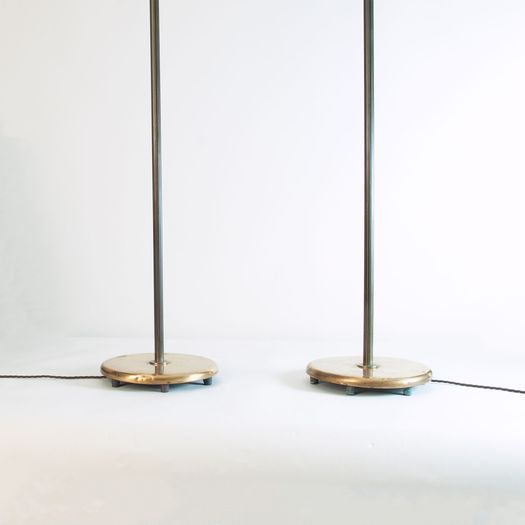 Pair of floor lamps with fluted stem designed by Harald Notini (Swedish, 1879 - 1959)