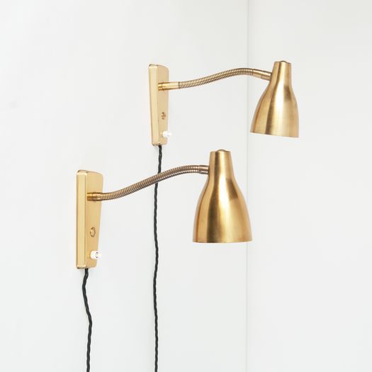 Pair of adjustable wall lamps