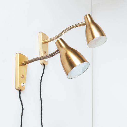 Pair of adjustable wall lamps