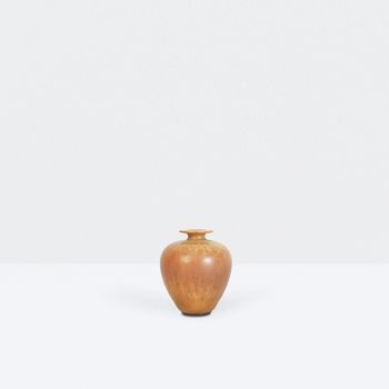 Miniature orange vase thrown and glazed by Berndt Friberg