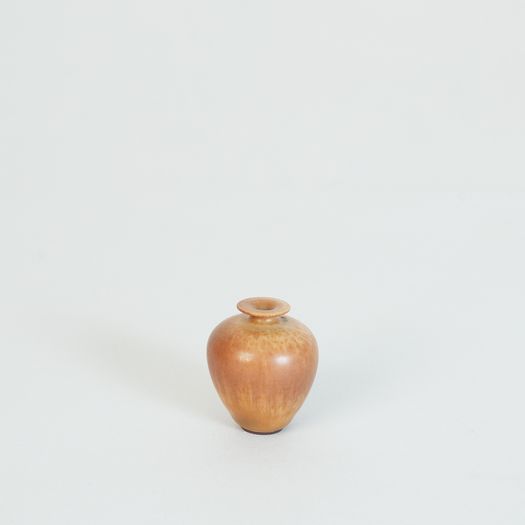 Miniature orange vase thrown and glazed by Berndt Friberg
