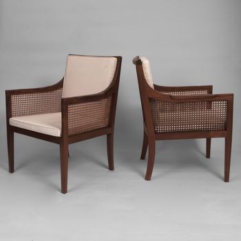 Danish 1940s Pair of Bergere Armchairs