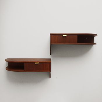Pair of wall mounted bedside tables
