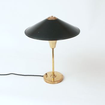 Table lamp with conical shade