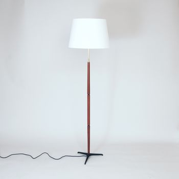 Danish 1960s floor lamp with iron tripod base