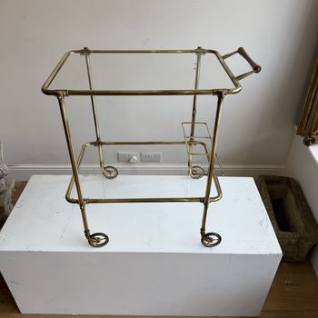 1950s brass drinks trolley