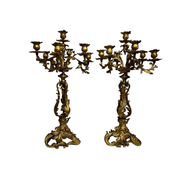 Rococo ormolu 6 branch candelabra