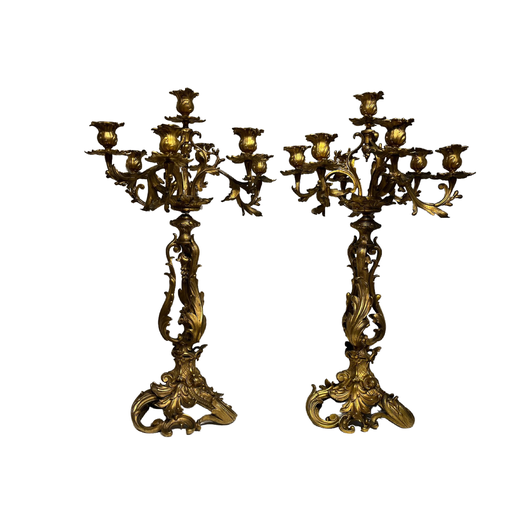 Rococo ormolu 6 branch candelabra