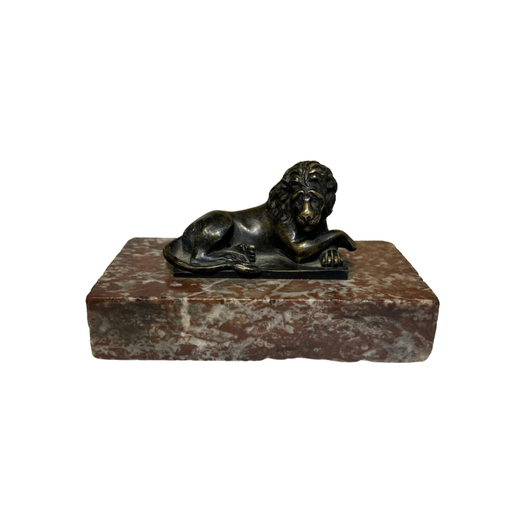 Bronze lion sculpture