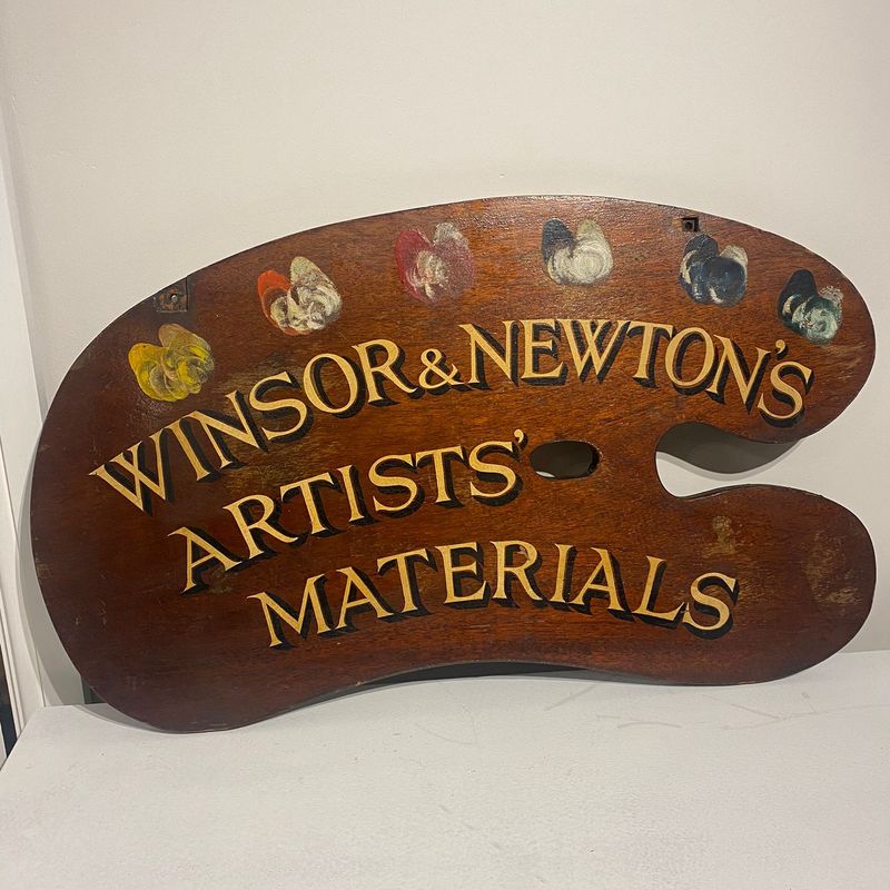 Windsor & Newtons Artist Materials shop sign from Willows Antiques