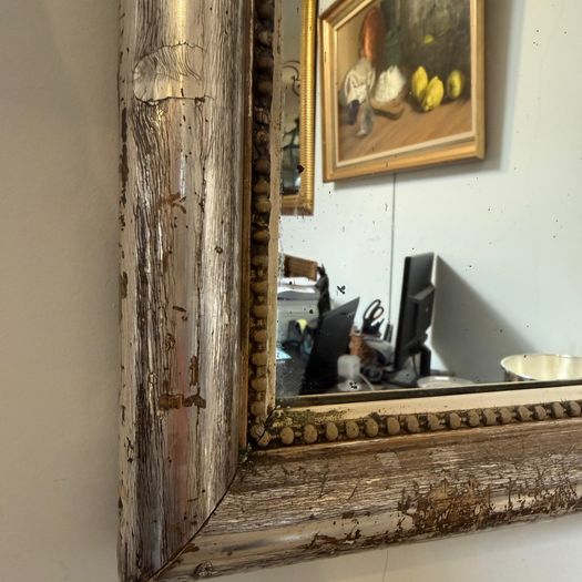 French silver gilt mirror