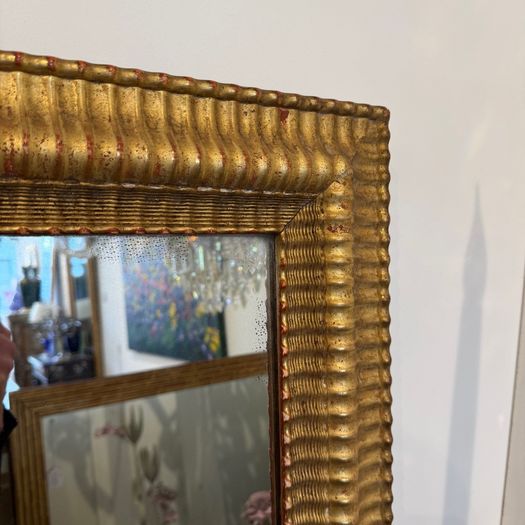 Large ripple frame mirror