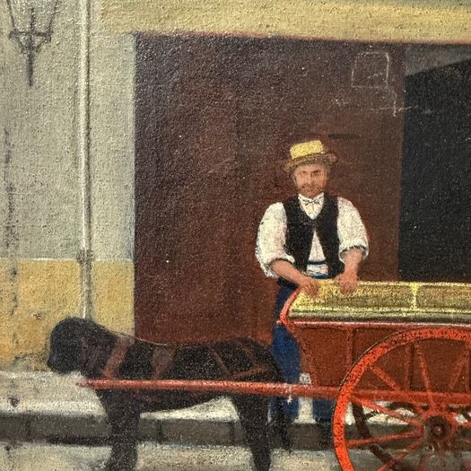 Folk art oil on canvas