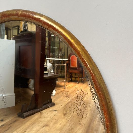 19th century gilt oval mirror