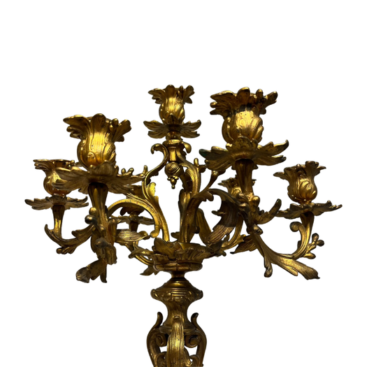 Rococo ormolu 6 branch candelabra