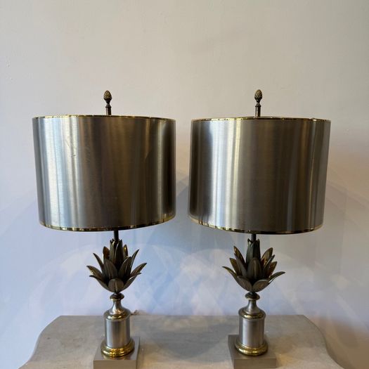 Maison Charles pair of Lotus Lamps