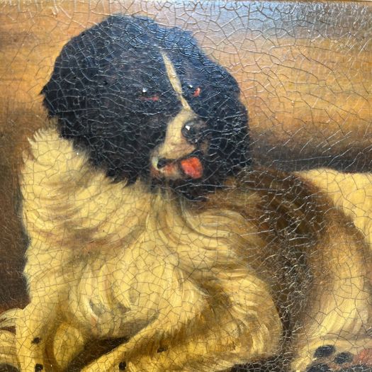 Victorian papier-mâché painted dog box