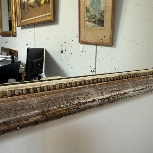 French silver gilt mirror