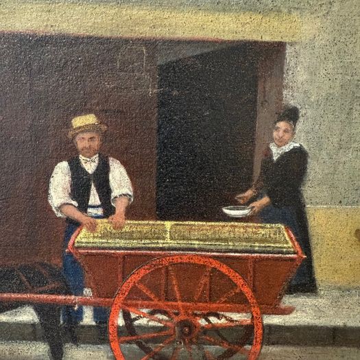Folk art oil on canvas