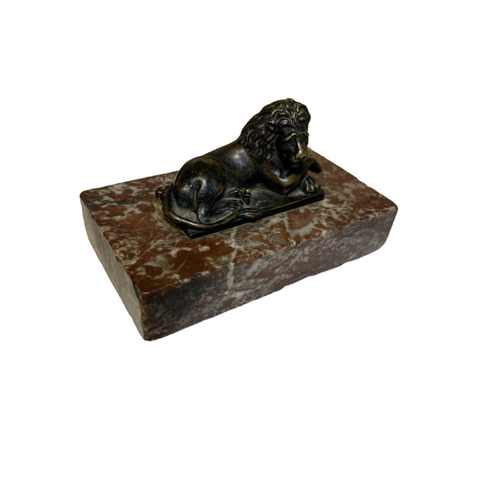 Bronze lion sculpture