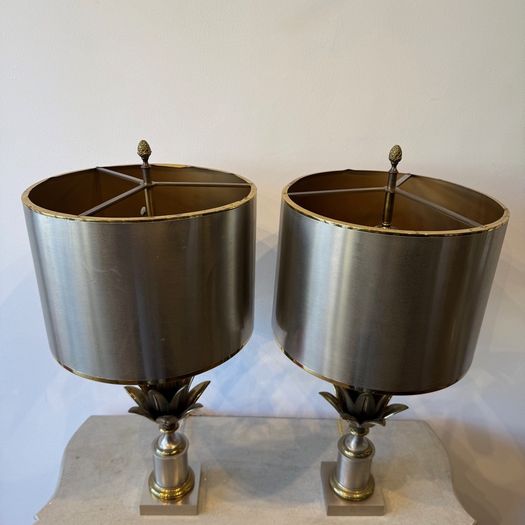 Maison Charles pair of Lotus Lamps