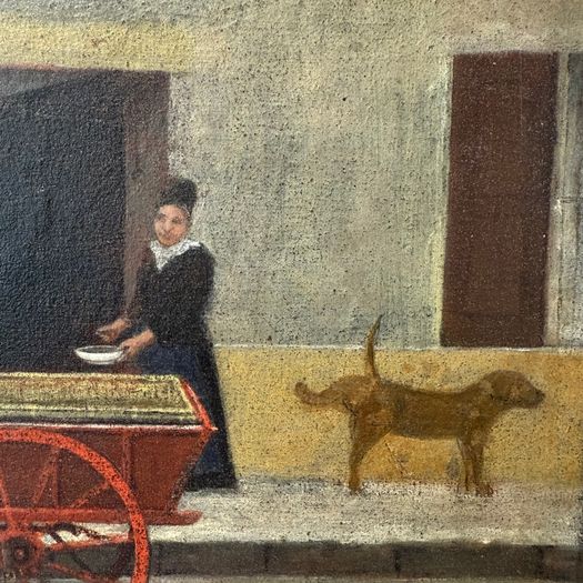 Folk art oil on canvas