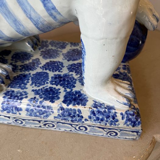 19th Century faience pottery lion