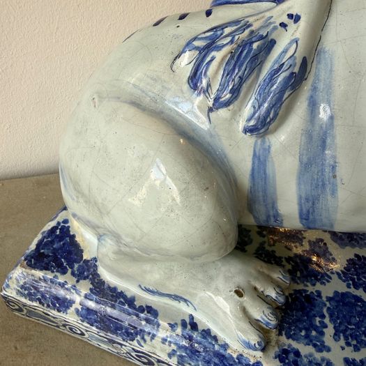 19th Century faience pottery lion