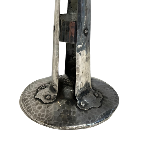 Arts and Crafts candlesticks - silver plated on copper