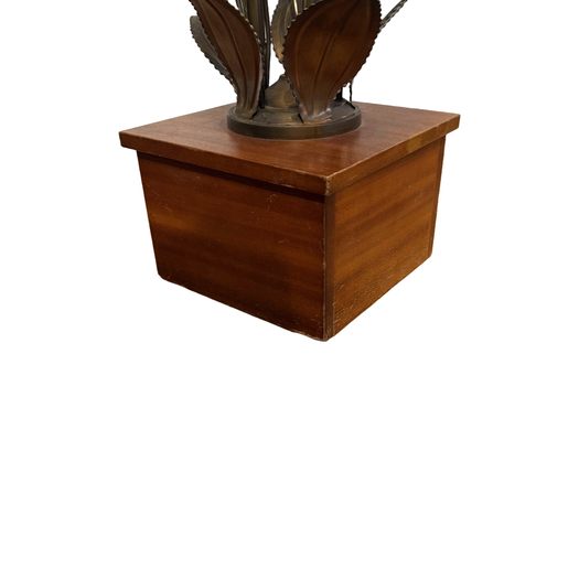 1970's Gilt brass flower lamp