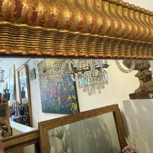 Large ripple frame mirror