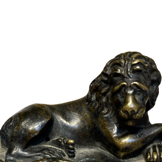 Bronze lion sculpture