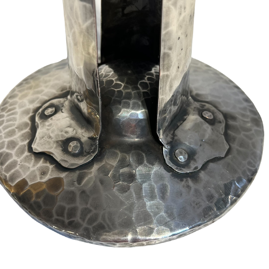 Arts and Crafts candlesticks - silver plated on copper