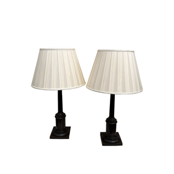 Pair of Antique English bronze lamps