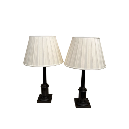 Pair of Antique English bronze lamps