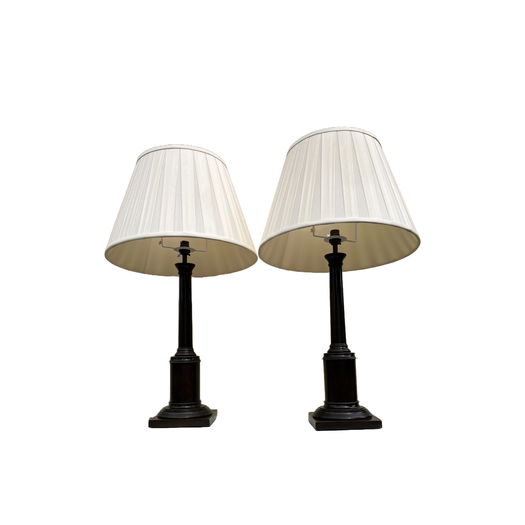 Pair of Antique English bronze lamps