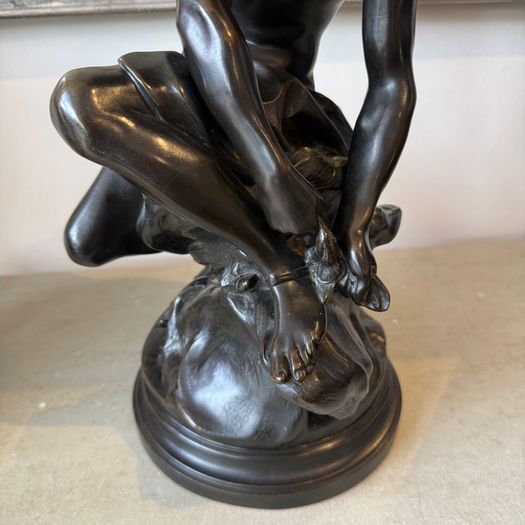 19th Century bronze of seated mercury