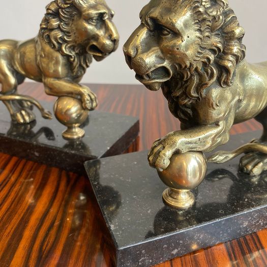 Fine pair of mid 19th century polished bronze statues
