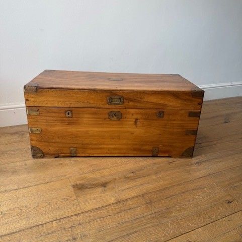 Antique camphor wood campaign trunk