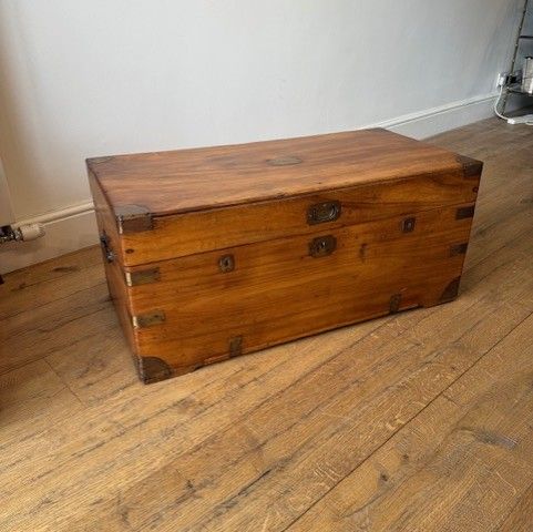 Antique camphor wood campaign trunk