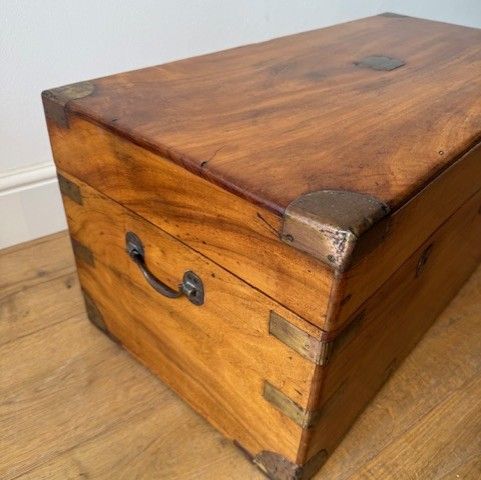 Antique camphor wood campaign trunk