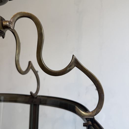Large 5 panel brass circular lantern