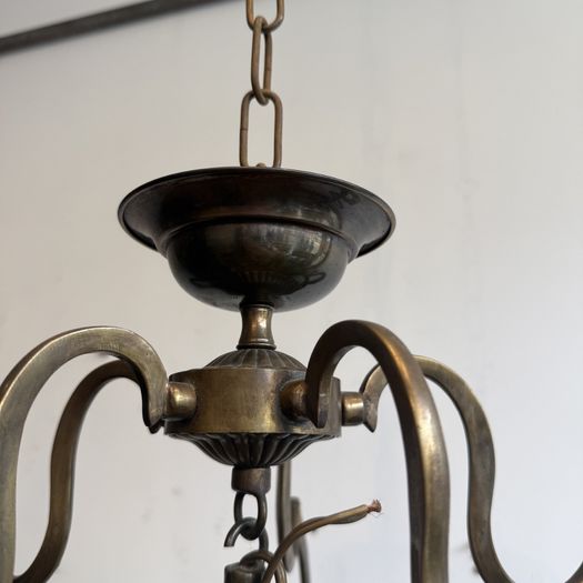 Large 5 panel brass circular lantern