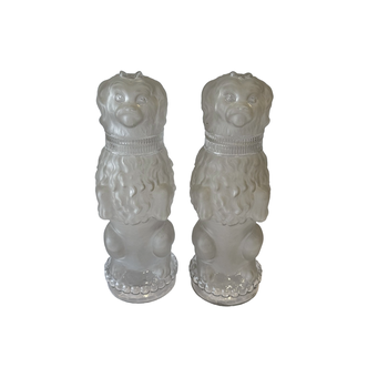 French glass dog jars