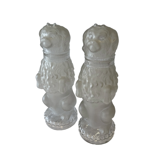 French glass dog jars