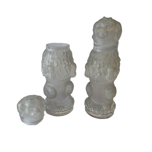 French glass dog jars