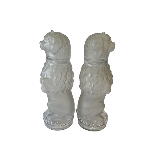 French glass dog jars